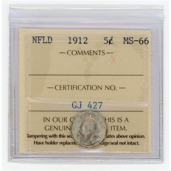 Newfoundland 1912 Five Cents - A Gem!
