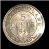 Image 2 : Newfoundland 1940C Five Cents - Repunched 0