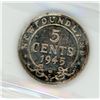 Image 2 : Newfoundland 1945C Five Cents
