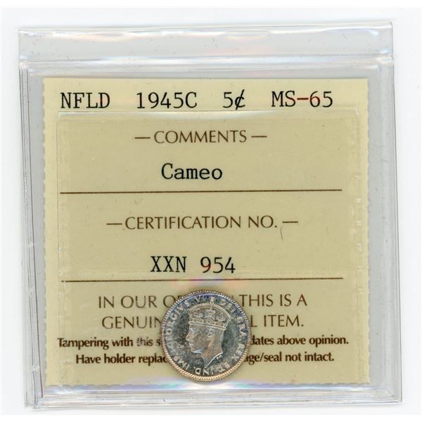 Newfoundland 1945C Five Cents