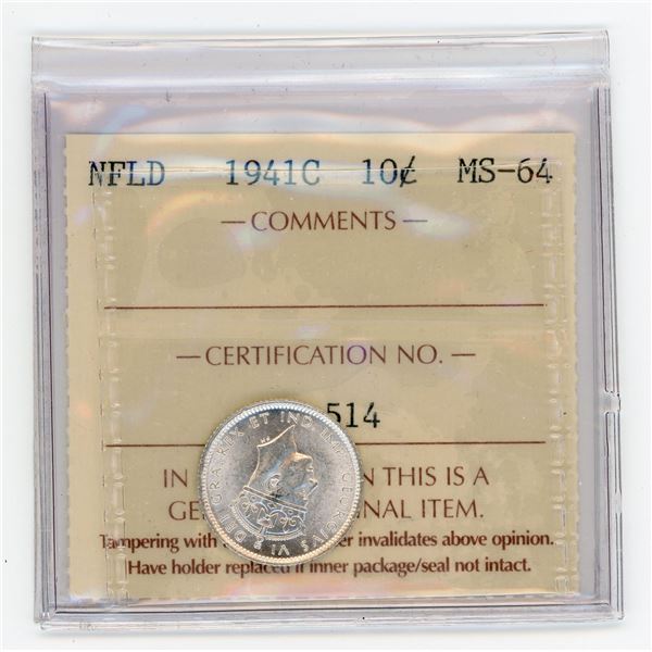 Newfoundland 1941C Ten Cents