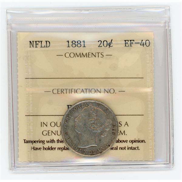 Newfoundland 1881 Twenty Cents