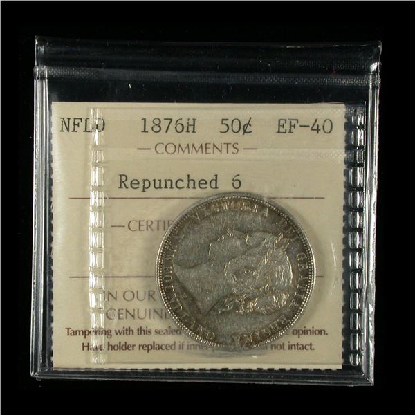 Newfoundland 1876H Fifty Cents - Repunched 6