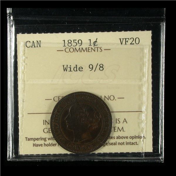 1859 One Cent - Wide 9/8