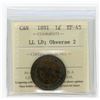 Image 1 : 1891 One Cent - Large Leaves, Large Date