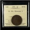 Image 1 : 1891 One Cent - Large Leaves, Small Date
