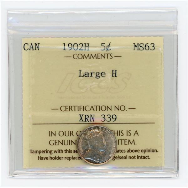 1902H Five Cents - Large H