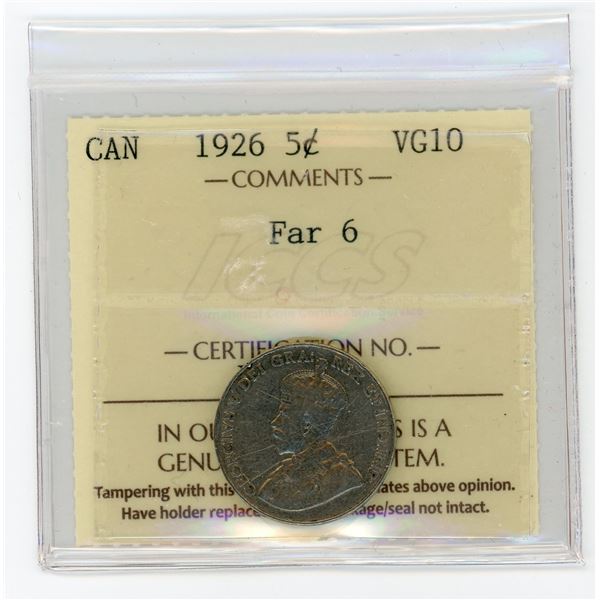 1926 Five Cents - Far 6