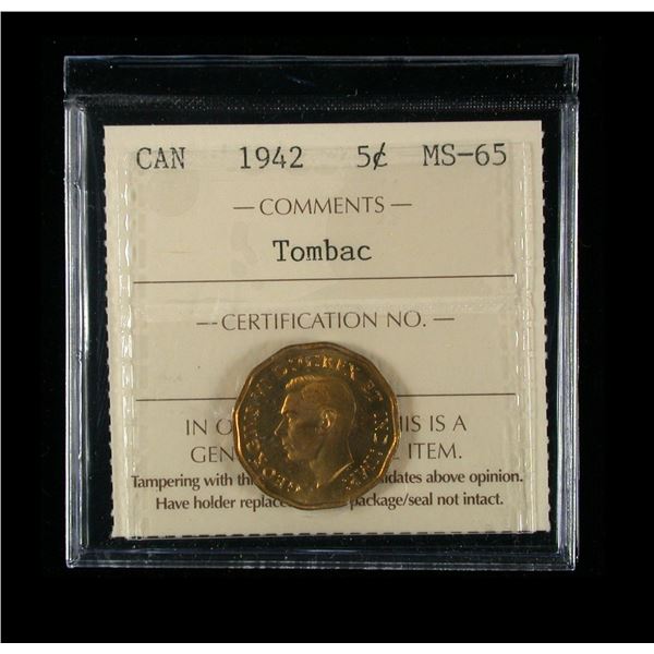 1942 Five Cents Tombac