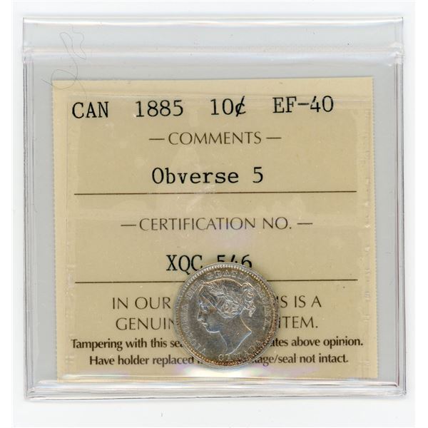 1885 Ten Cents - Obverse 5