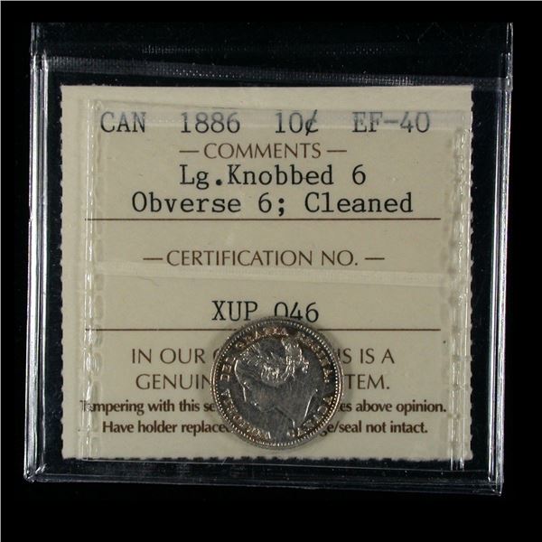 1886 Ten Cents - Large Knobbed 6