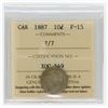 Image 1 : 1887 Ten Cents - 7 over 7