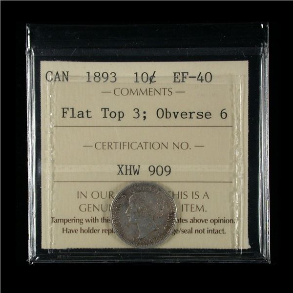 1893 Ten Cents - Flat Top 3