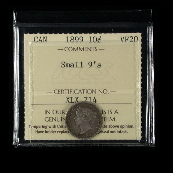 1899 Ten Cents - Small 9's