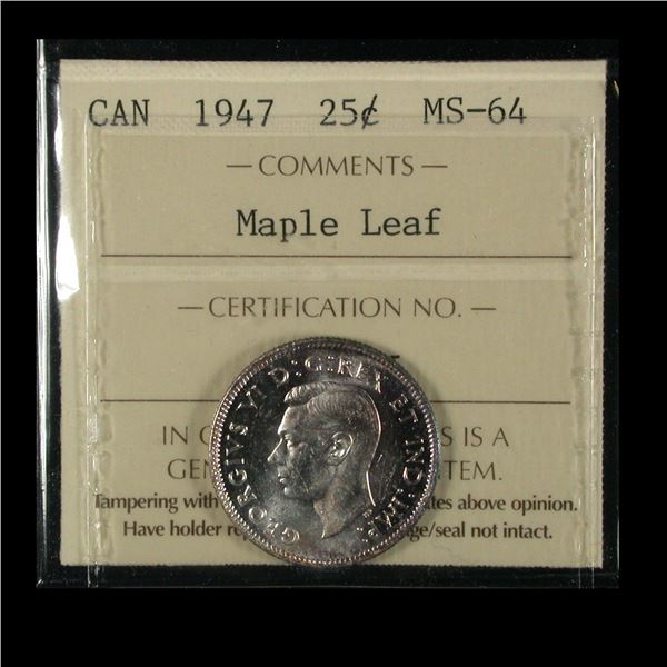1947 Maple Leaf Twenty-five Cents