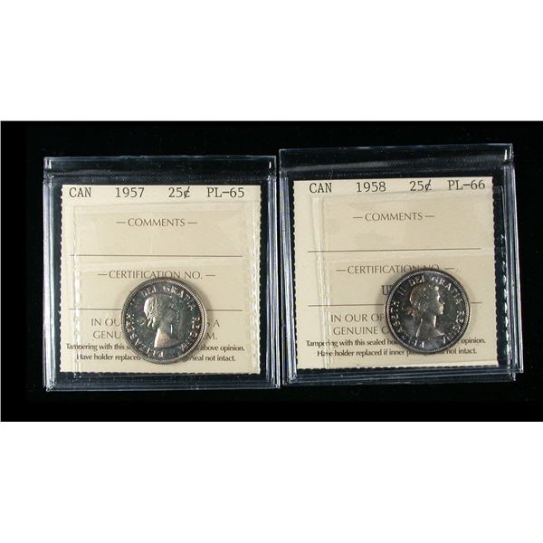 1957 and 1958 Twenty-five Cent Pair
