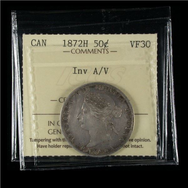 1872H Inverted A/V Fifty Cents