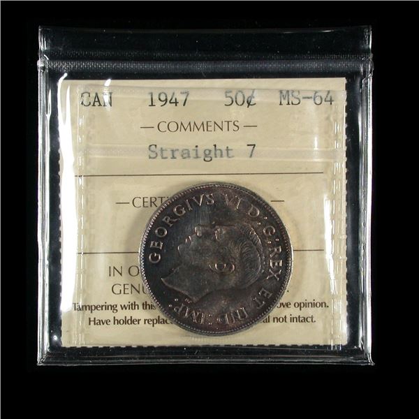 1947 Fifty Cents - Straight 7