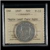 Image 1 : 1947 Fifty Cents - Maple Leaf, Curved Right
