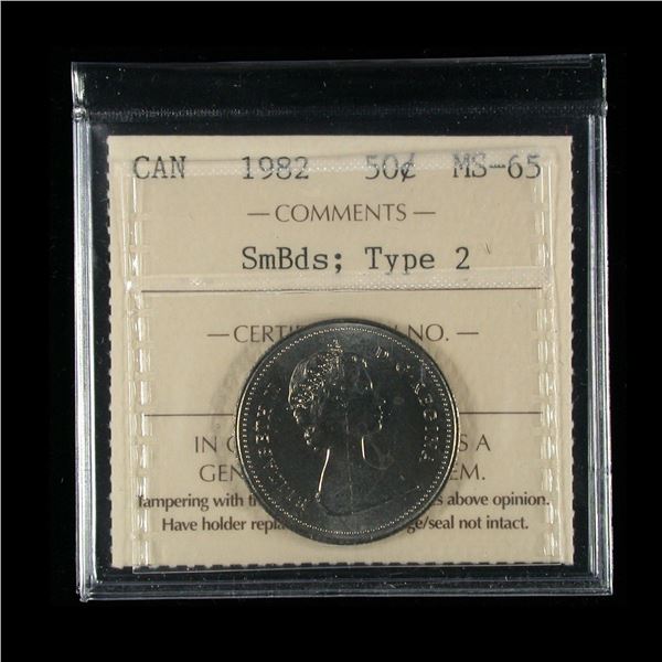 1982 Fifty Cents - Small Beads Type 2