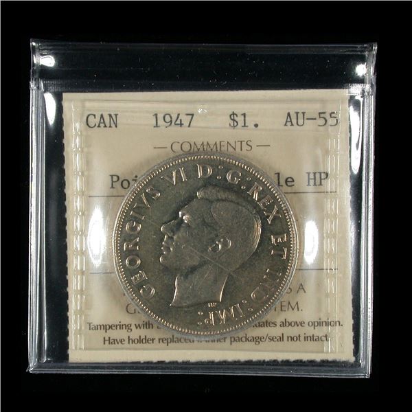 1947 Silver Dollar - Pointed 7, Double HP