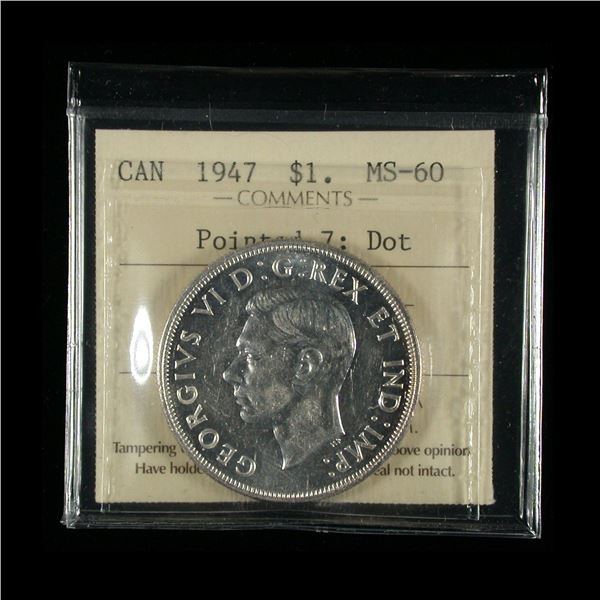 1947 Silver Dollar - Pointed 7, Dot