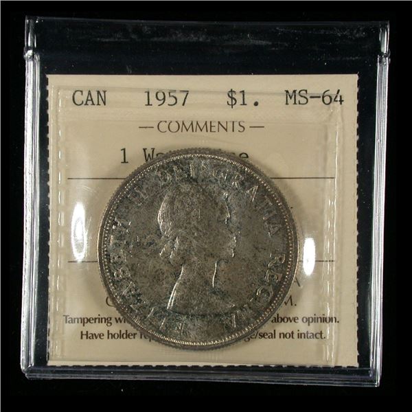 1957 Silver Dollar - 1 Waterline