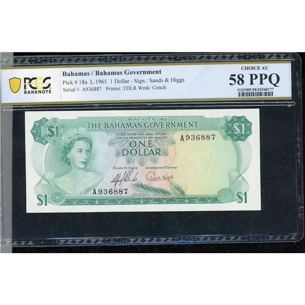 Bahamas $1, 1965