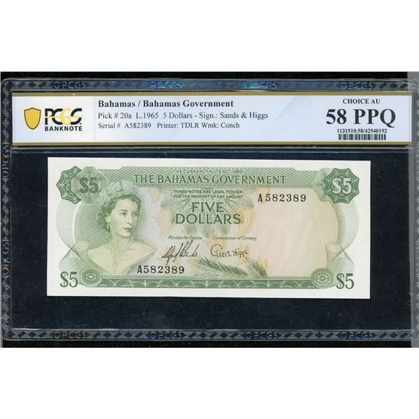 Bahamas $5, 1965