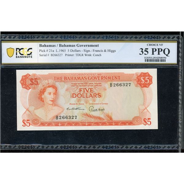 Bahamas $5, 1965