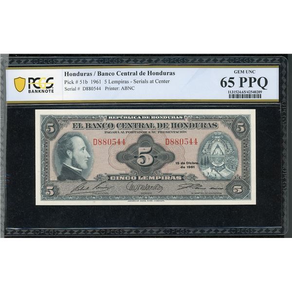 Honduras 5 Lempiras, 1961