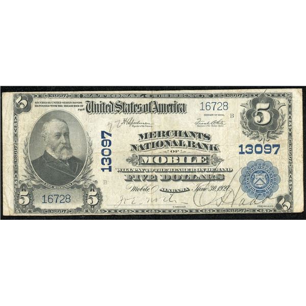 United States $5, 1902 Merchants National Bank of Mobile