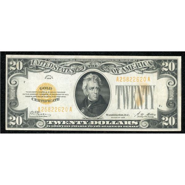 United States $20, 1928 Gold Certificate