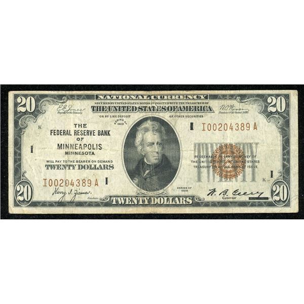 United States $20, 1929 Federal Reserve Bank of Minneapolis