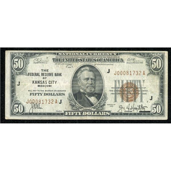 United States $50, 1929 Federal Reserve Bank of Kansas City