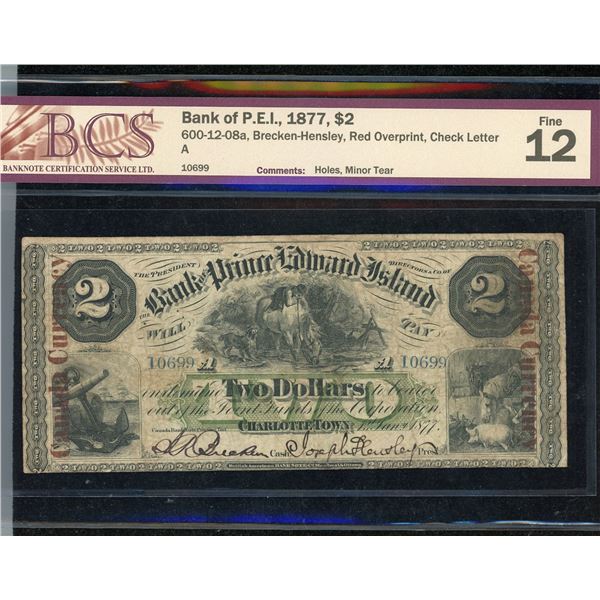 Bank of P.E.I. $2, 1877