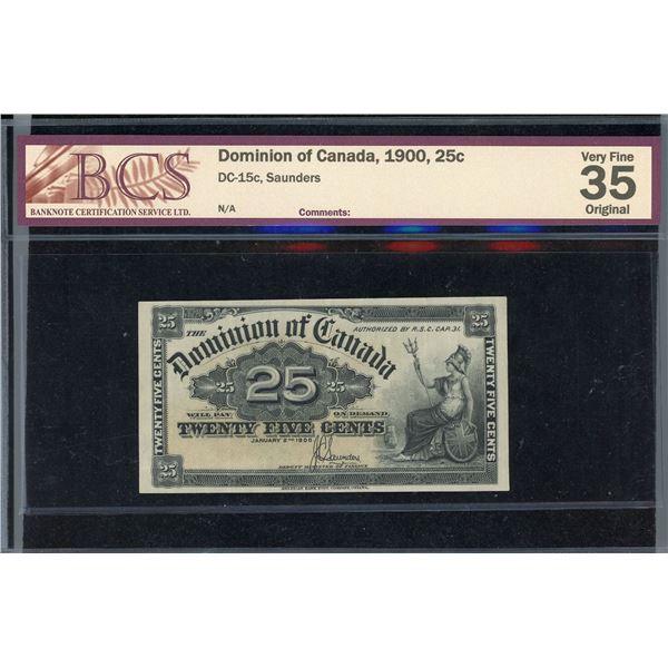 Dominion of Canada 25 Cents, 1900