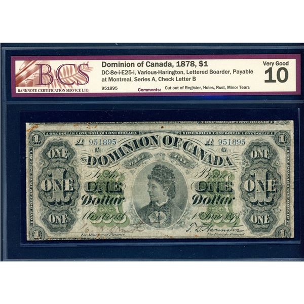 Dominion of Canada $1, 1878