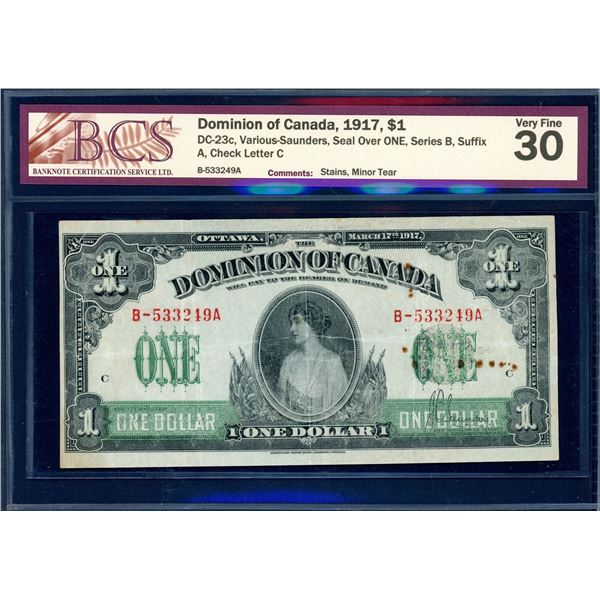 Dominion of Canada $1, 1917