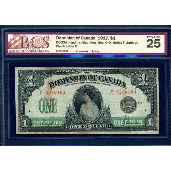 Dominion of Canada $1, 1917
