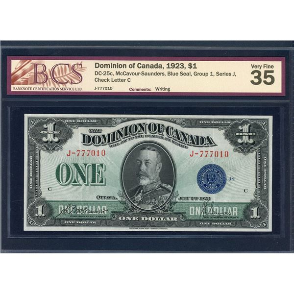 Dominion of Canada $1, 1923