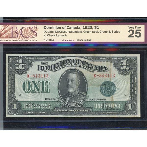 Dominion of Canada $1, 1923