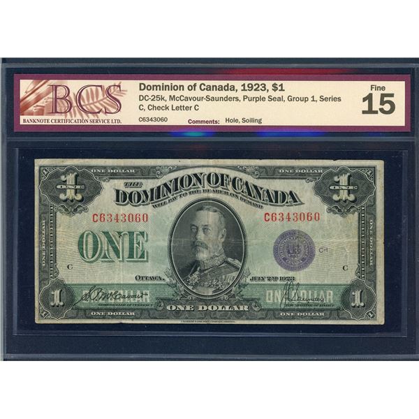 Dominion of Canada $1, 1923