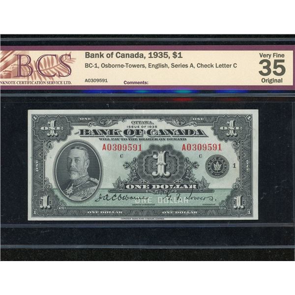 Bank of Canada $1, 1935