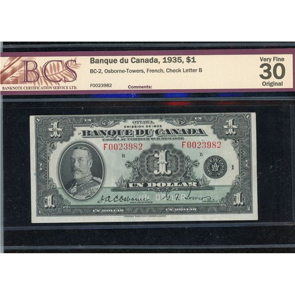 Bank of Canada $1, 1935