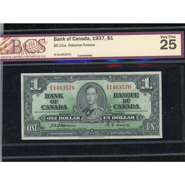 Bank of Canada $1, 1937