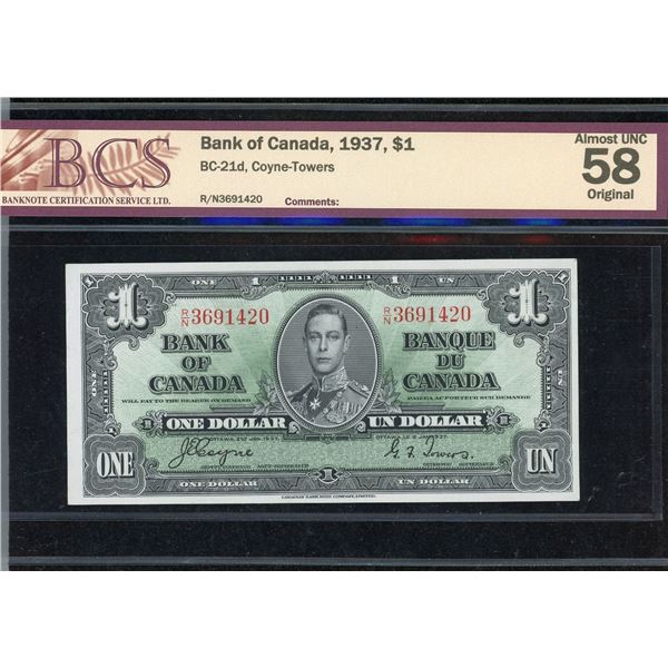 Bank of Canada $1, 1937