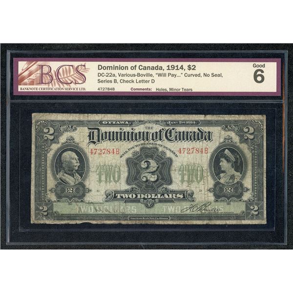 Dominion of Canada $2 1914