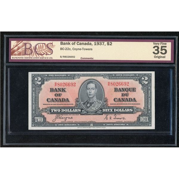 Bank of Canada $2, 1937