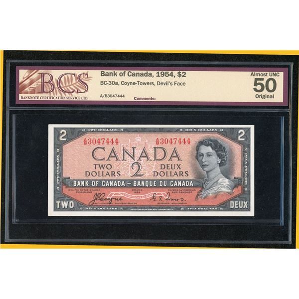 Bank of Canada $2, 1954 Devil